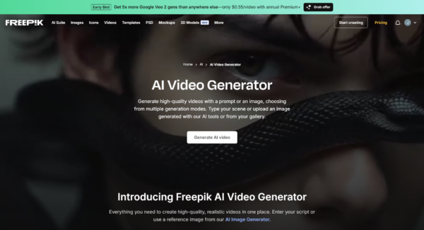 Freepik AI Video Generator