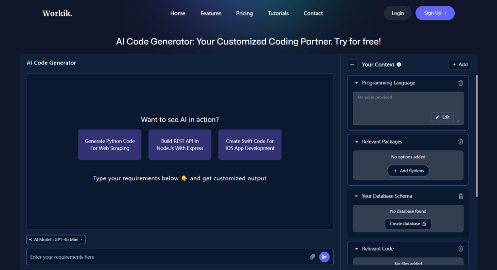 Workik AI Code Generator