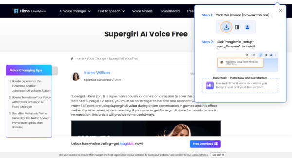 Supergirl AI Voice Free