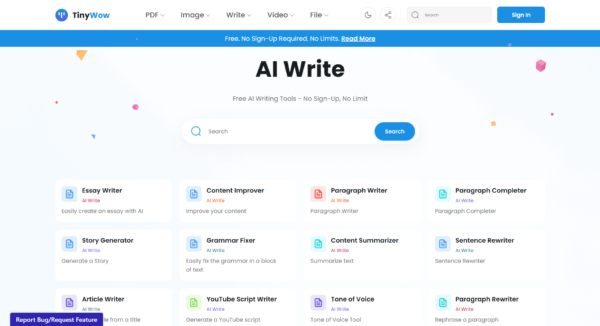 tinywow ai writer