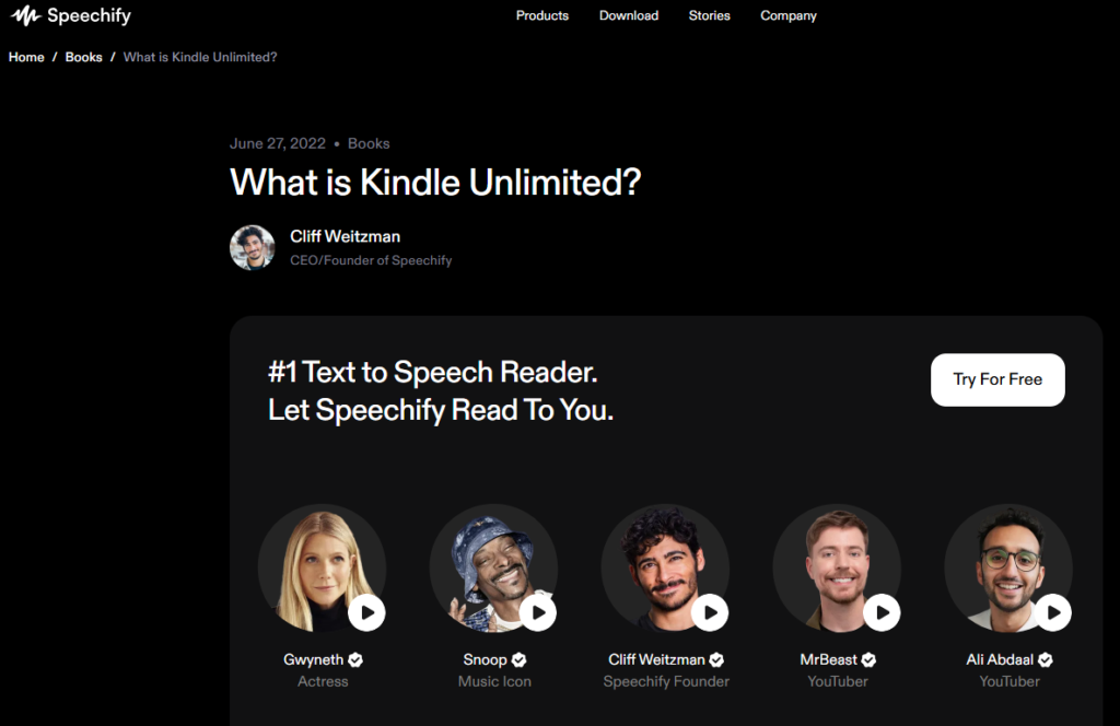 Can Speechify Read Kindle Books?